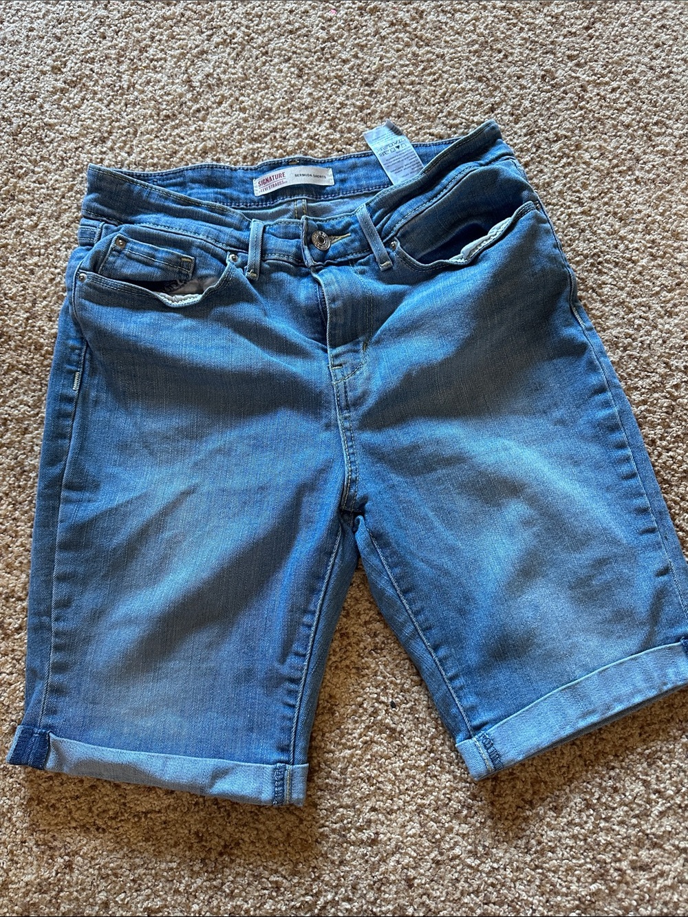 Levi's Women's Blue Denim Bermuda Shorts